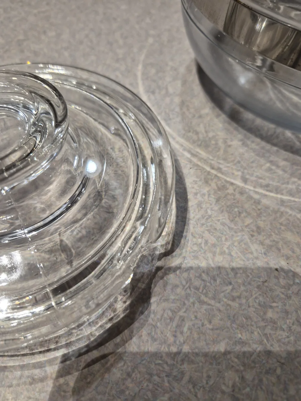 Clear Glass Teapot with Silver Band - Home Kitchen